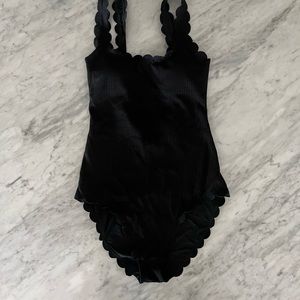 Aerie Waffle Scolloped One Piece Swimsuit Small Long